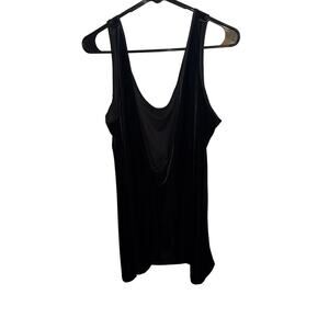 velvet low back mini black dress XXL